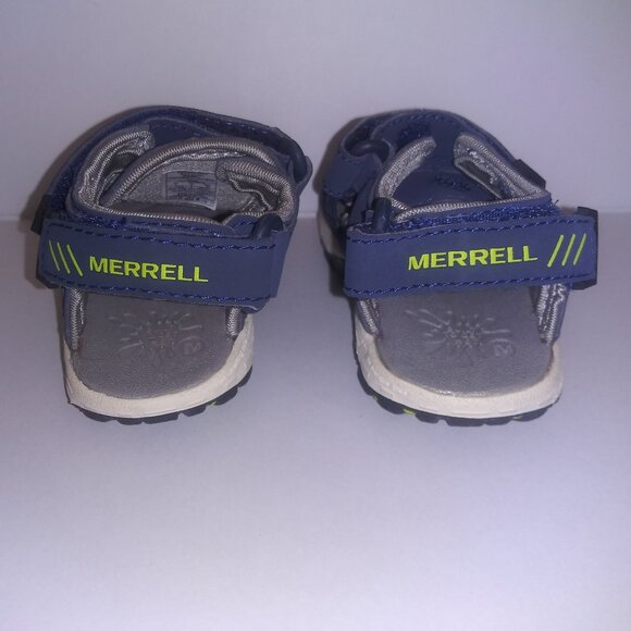 Merrell Aqua Deck Junior Hydro Sandals Toddler Kids Size 4 Dark Denim - Picture 3 of 8